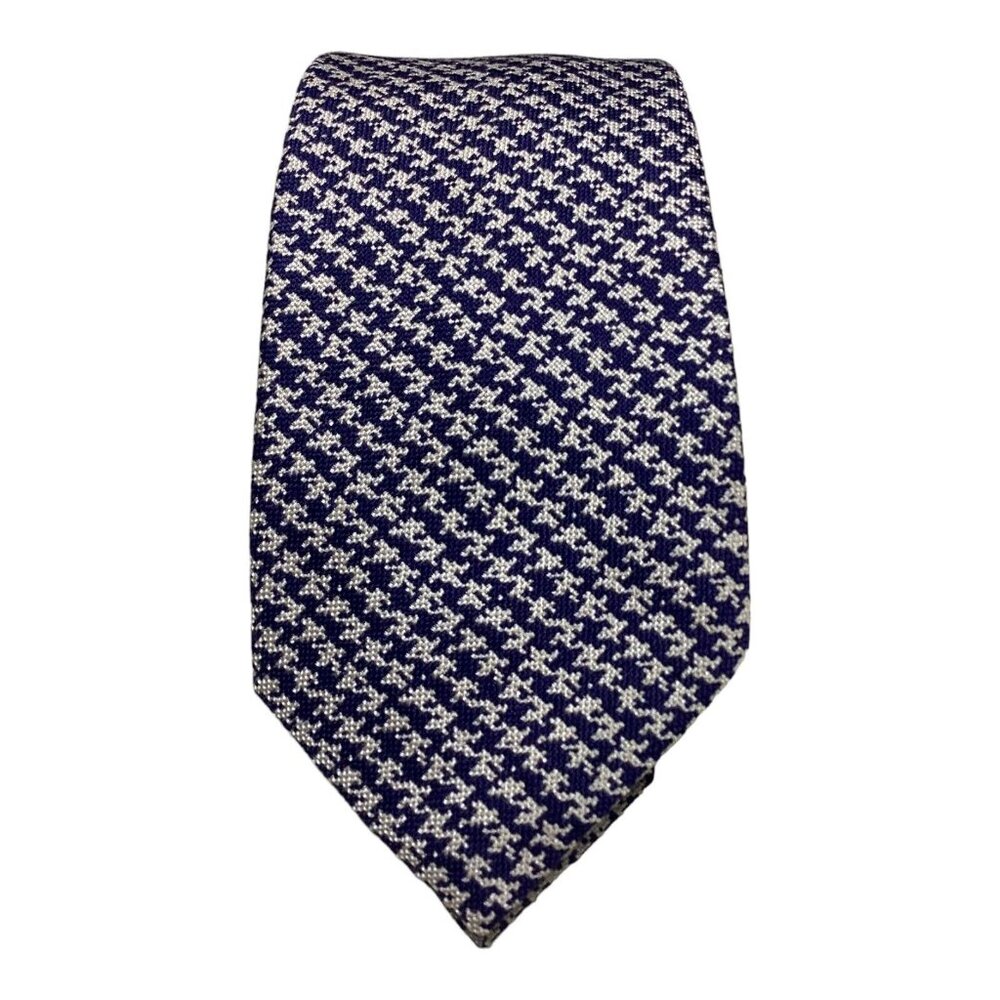 FRANCO BASSI Gray Blue Geometric Silk Tie Italy 58”/2.75" EC